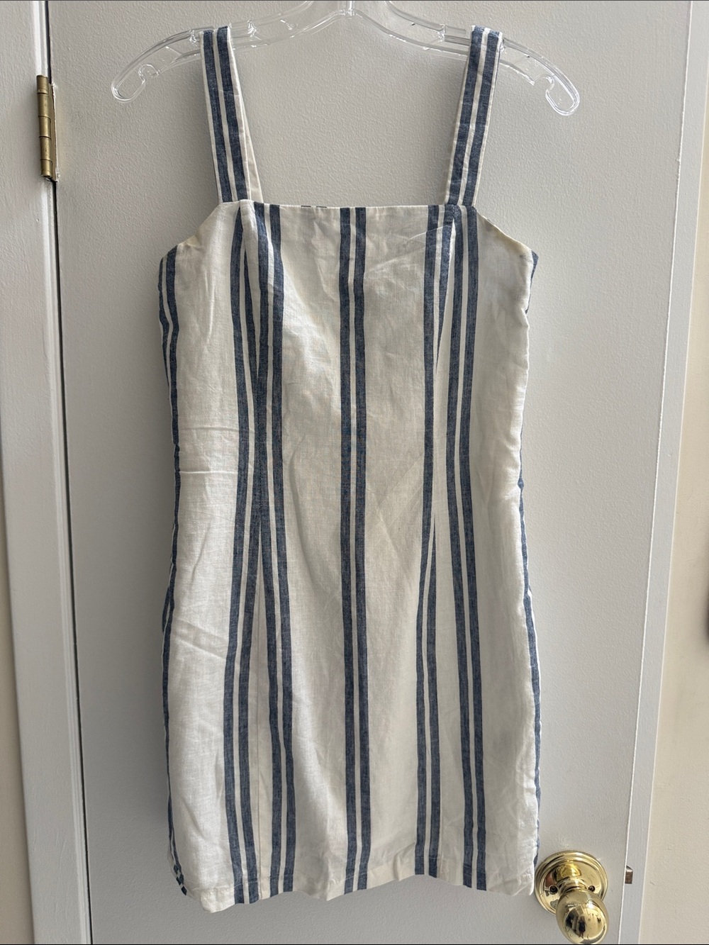 Forever 21 Striped Linen-Blend Sundress in Blue and White
